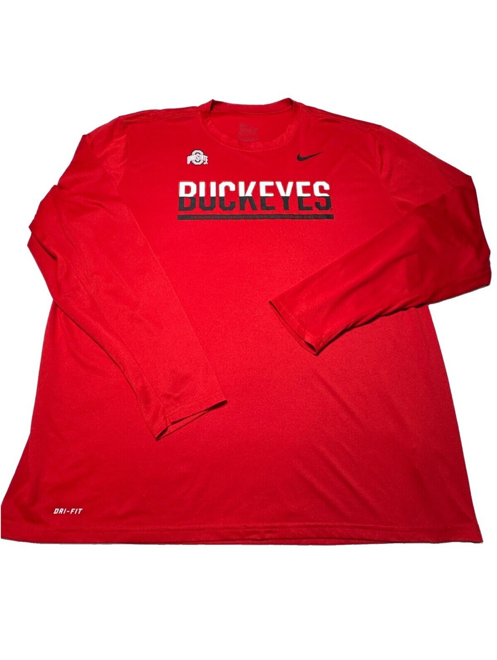 Nike Ohio State Buckeyes Dri Fit Long Sleeve Size XXL Red